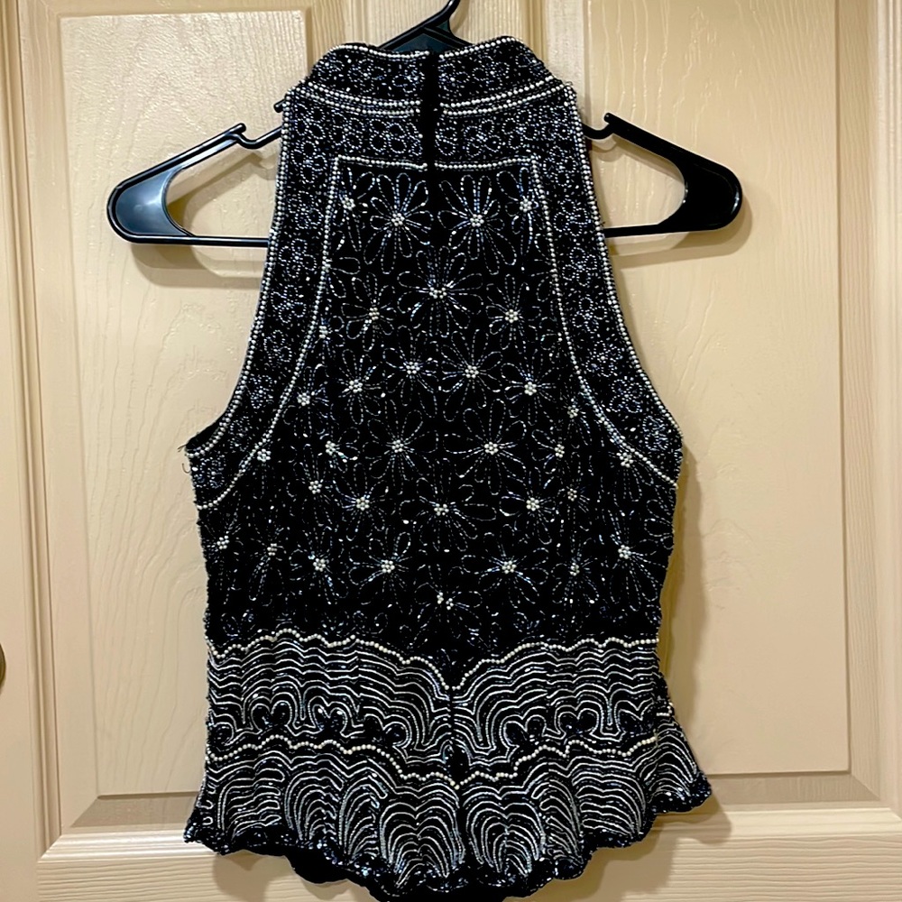 Vintage Papell Boutique Glamorous Luxury boutique evening beaded tank top - SZ P - Picture 4 of 7